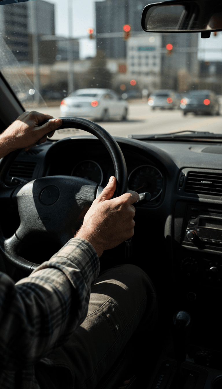 Driver operating vehicle for Elo Xpress delivery and transportation service